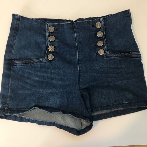 EightyTwo High-Waist Denin Mom Shorts sz 13 - Picture 1 of 8